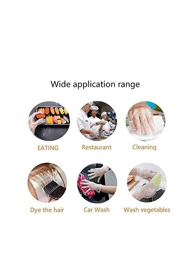 300Pcs Disposable Gloves, Plastic Food Prep Food Safe Disposable Gloves for Cooking Cleaning Hair Coloring Dishwashing Food Handling (3Pack × 100Pcs) - Image 5