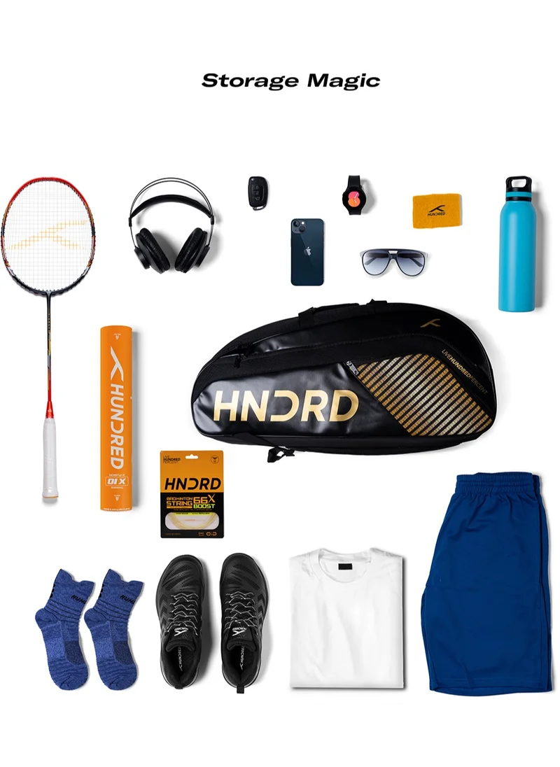 هندرد Nuclear Edge Racket Kit Bag (Black/Gold) (Hbck-2M090-4)