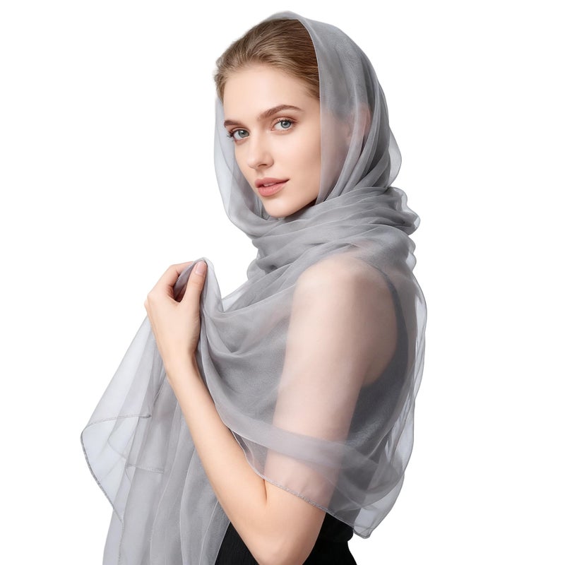 K-Elewon Solid Color Silk Feeling Scarf Fashion Scarves Wrap Long Lightweight Shawls for Women H01-02 - Image 1