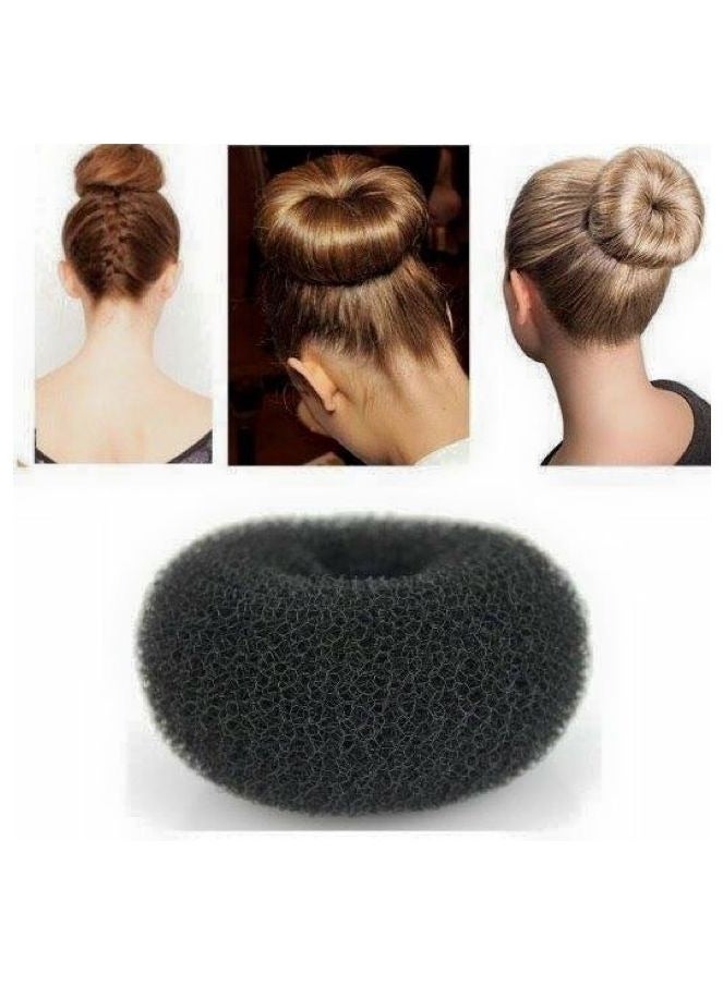 2 pesc Hair Donut Bun Maker For Dark Hair Black -  X large - Image 3