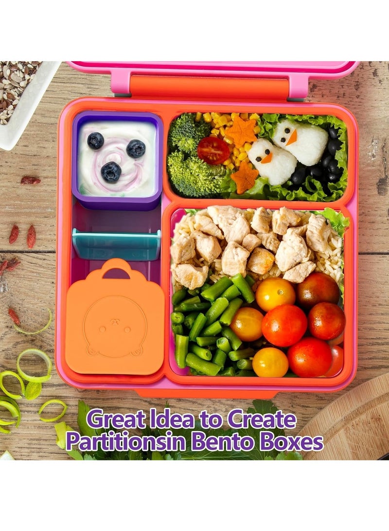 Gonice Leakproof Dips Containers Compatible with Most Bento Lunch Box, 2x 4 oz Salad Dressing Container To Go, Small Silicone Snack Condiment Container with Lids for kids(Purple/Orange)  - Image 5