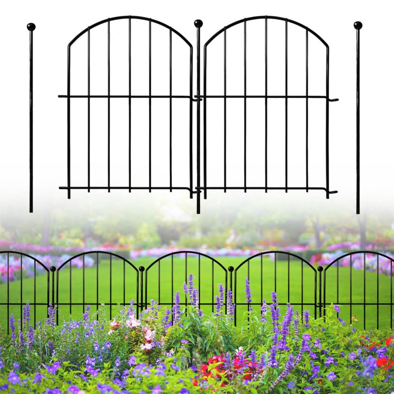 Thrivinest Decorative Garden Fence 17in(H)x13in(W), 26 Pack Rustproof Metal No Dig Fence Animal Barrier for Dog, Arched Flower Bed Edging Ornamental Wire Border Panel Fencing for Yard Patio Outdoor Decor - Image 1