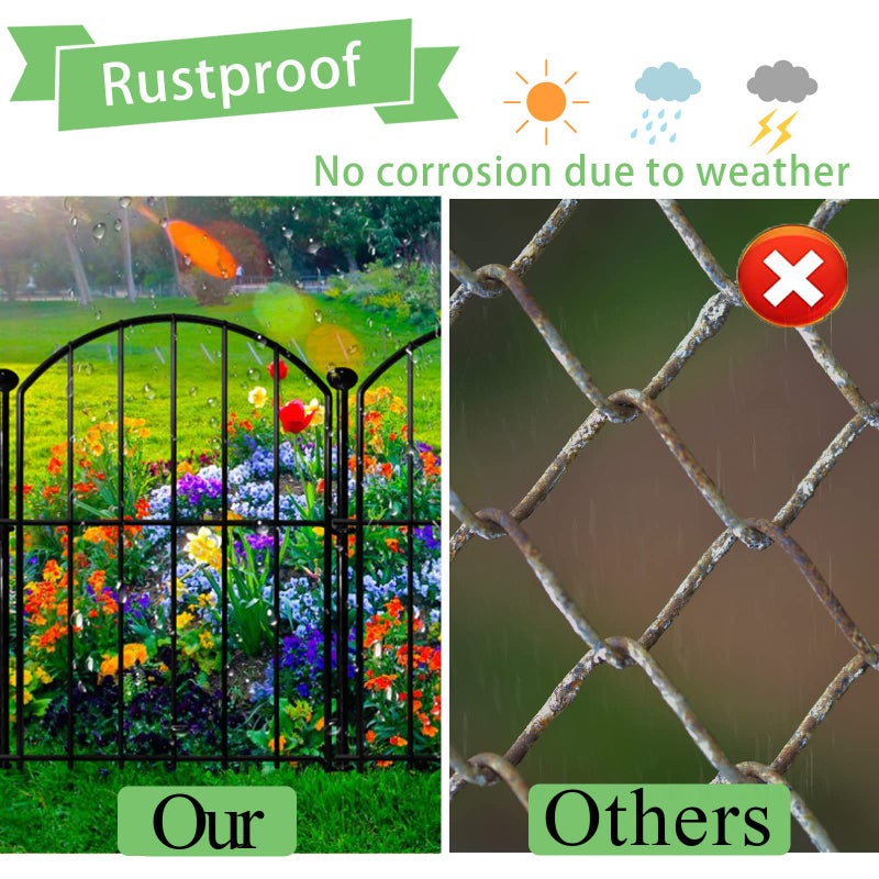 Thrivinest Decorative Garden Fence 17in(H)x13in(W), 26 Pack Rustproof Metal No Dig Fence Animal Barrier for Dog, Arched Flower Bed Edging Ornamental Wire Border Panel Fencing for Yard Patio Outdoor Decor - Image 4