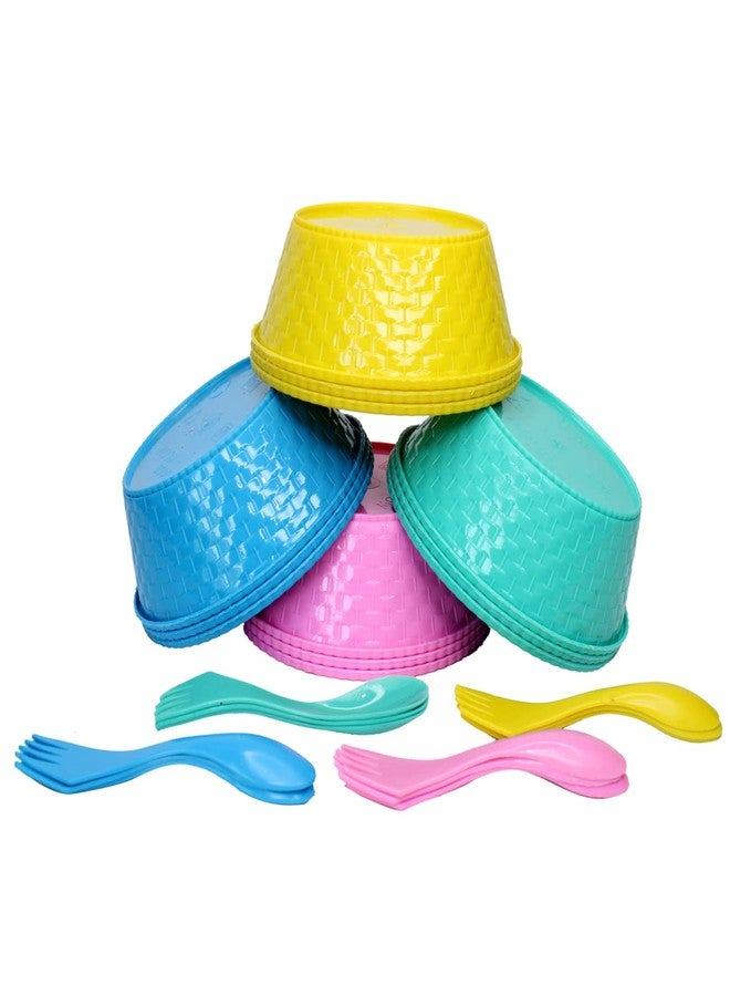 غلان مجموعة هدايا GLAN Navratri Kanya Pujan للبنات، هدايا تذكارية متعددة الألوان، عبوة من 1 (وعاء دائري مع ملعقة، مجموعة من 24 قطعة) - Image 3