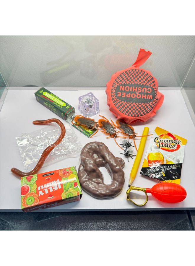 Halloween April Fool's Day Trick Toy Gift Box Suit Trick Suit Fly Chewing Gum Fart Mat-color:Tricky Set  - Image 2