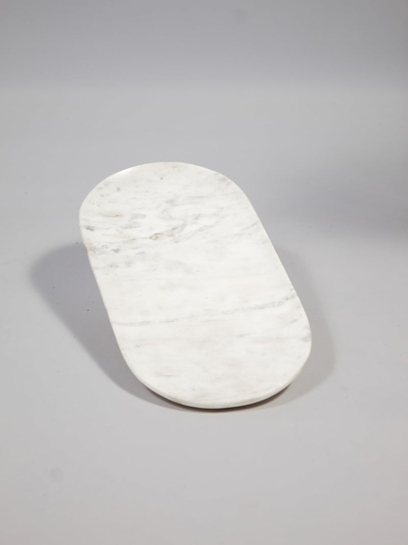MARBIQUE Handcrafted Indian Marble Tray - Bathroom Vanity Tray, Jewelry Organizer, Decorative Serving Tray for Tea & Coffee | Home Décor & Storage | Elegant Housewarming & Wedding Gift (15×30 cm) - Image 1