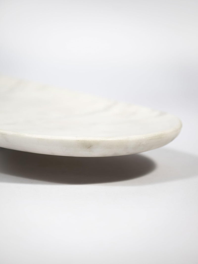 MARBIQUE Handcrafted Indian Marble Tray - Bathroom Vanity Tray, Jewelry Organizer, Decorative Serving Tray for Tea & Coffee | Home Décor & Storage | Elegant Housewarming & Wedding Gift (15×30 cm) - Image 2