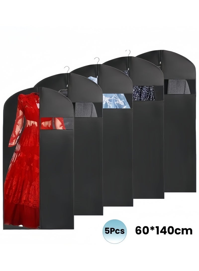 SparkSprout Dress Bag Garment Bag Suit Bags Clothes Covers with Transparent Window EVA Coat Bags for Wardrobe and Travel Dustproof, 5 Pack - Image 1