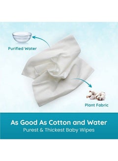 Mother Sparsh 99% Pure Water Baby Wipes Pack Of 5 (40 X 5 Wipes) ; Travel Friendly Pack Made With Plant Based Fabric  - Image 5