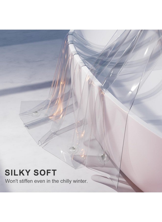 AmazerBath Shower Curtain Liner, 100% EVA Silky Soft Clear Heavy Duty Shower Curtain and Liner 2-in-1, 72x72 Luxury Plastic Weighted Bathroom Shower Liner, 12 Rustproof Grommets & 3 Heavyweight Stones - Image 2