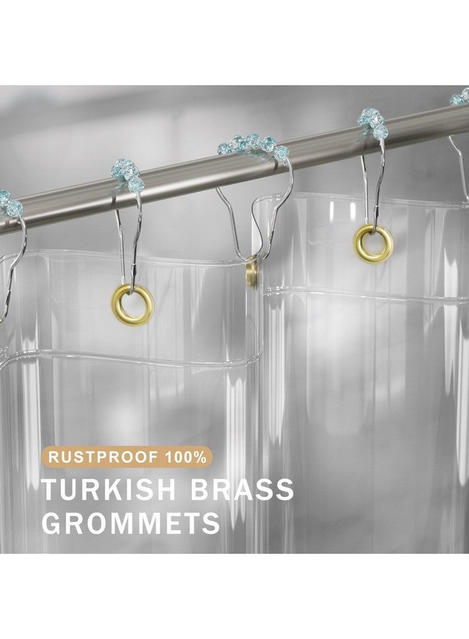 AmazerBath Shower Curtain Liner, 100% EVA Silky Soft Clear Heavy Duty Shower Curtain and Liner 2-in-1, 72x72 Luxury Plastic Weighted Bathroom Shower Liner, 12 Rustproof Grommets & 3 Heavyweight Stones - Image 4