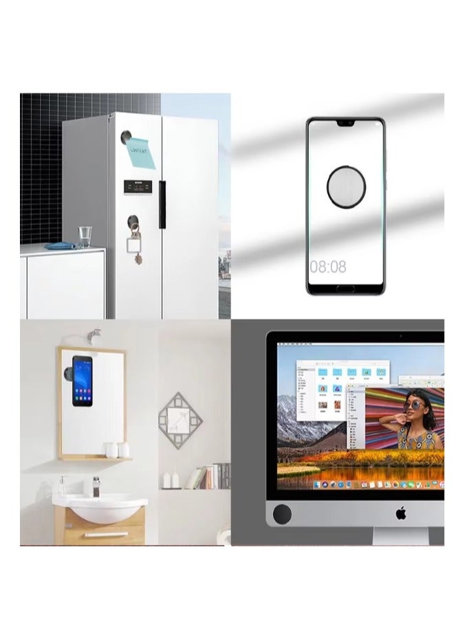 Car Phone Holder, Magnetic Phone Holder for Car, Magnetic Holder for iPhone, Magnetic Mobile Holder, Car Phone Holder, Holder for Fixing Mobile in Car, Car Mobile Mount, Car Phone Holder with Adhesive and Magnet, Simple and Practical Mobile Holder, iPhone, Huawei, and Samsung Mount for Car Dashboard and Various Surfaces, Magnetic Holder Suitable for Horizontal and Vertical Phone Mounting in Car, round holder - Black color. - Image 5