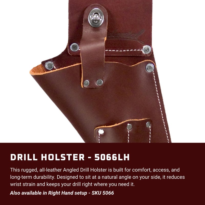 Occidental Leather Drill Holster - Left Hand - Fits Most Cordless Drills - 2 Bit Holders - Ergonomic Design - Made in USA - Image 2