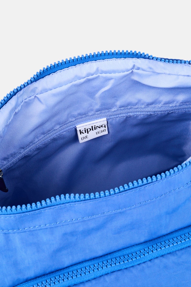 kipling Women Brand Logo Shoulder Bag With Key Ring, Blue - Image 4