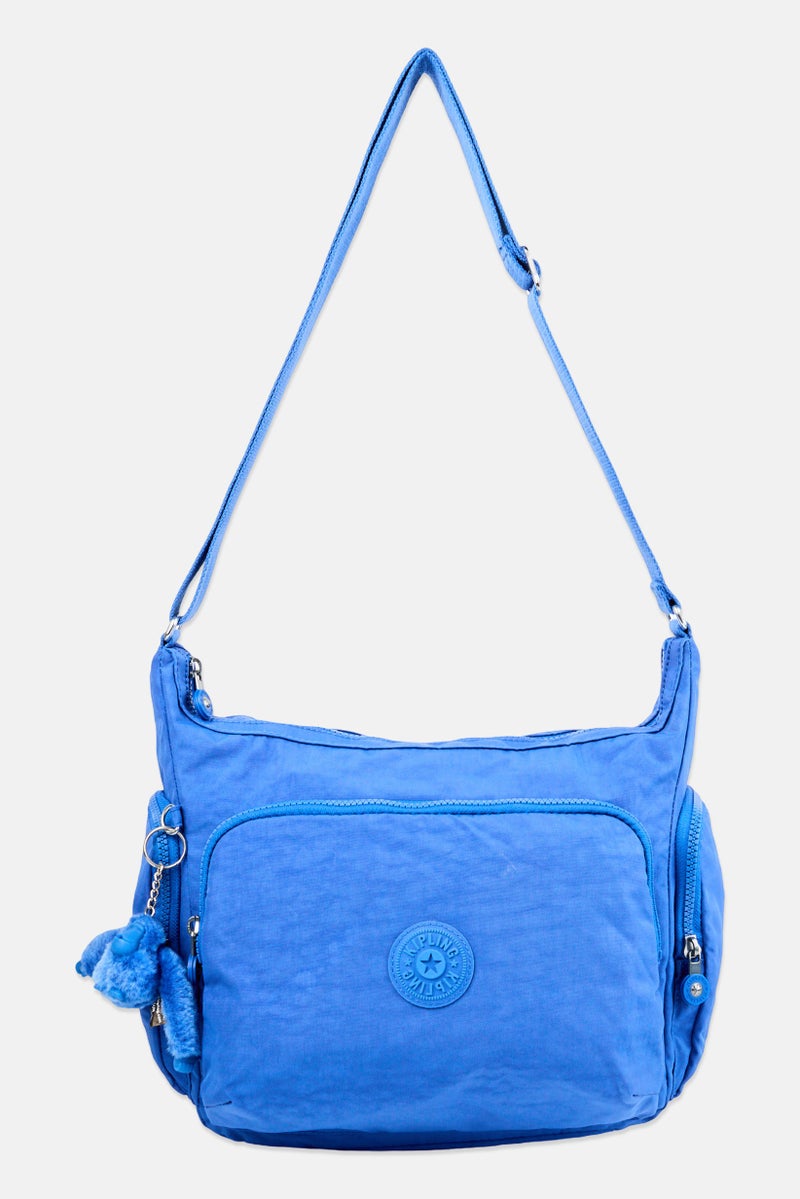 kipling Women Brand Logo Shoulder Bag With Key Ring, Blue - Image 1