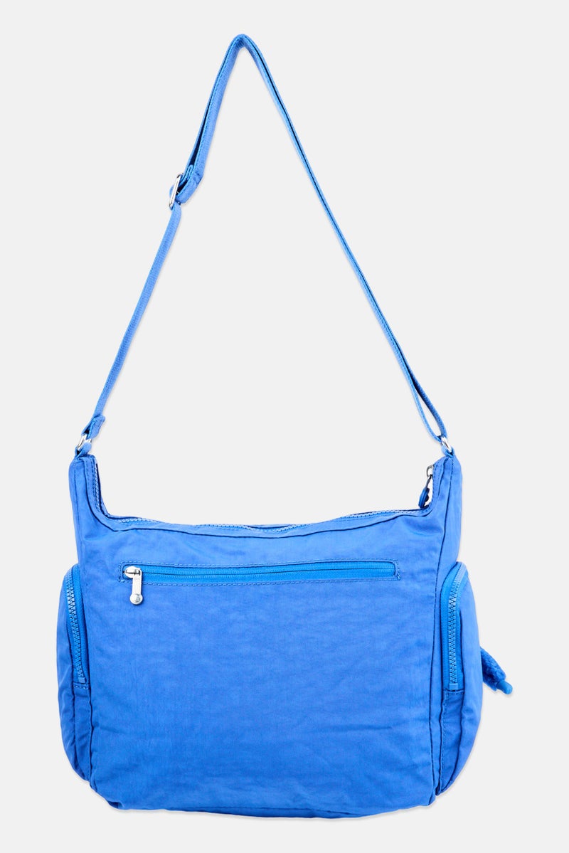 kipling Women Brand Logo Shoulder Bag With Key Ring, Blue - Image 3