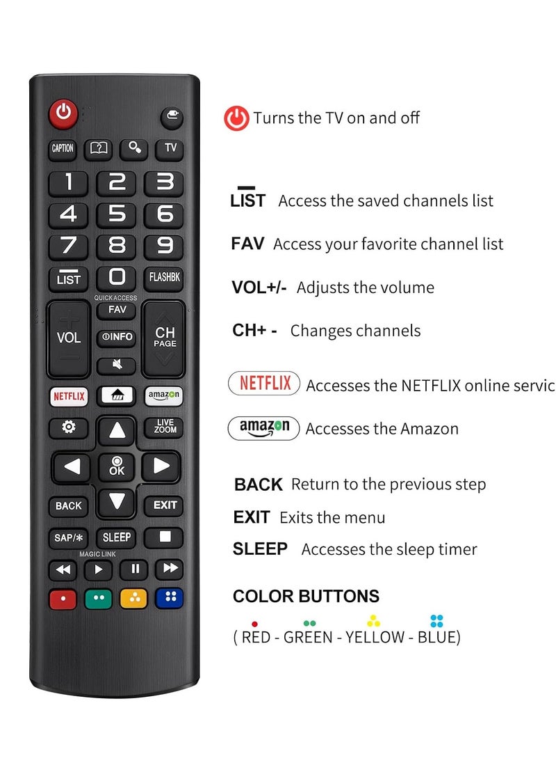 Universal Remote Control for LG Smart TVs - Replacement for LCD, LED, OLED, UHD, Plasma, 3D, and 4K Models (AKB75095307, AKB75375604, AKB75675304, AKB74915305, AKB76037601, AKB75675313, AKB75855501) - Image 4