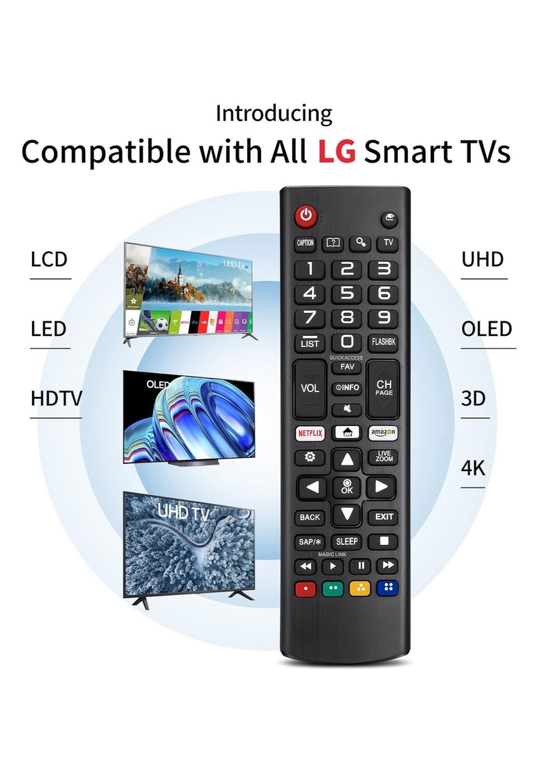 Universal Remote Control for LG Smart TVs - Replacement for LCD, LED, OLED, UHD, Plasma, 3D, and 4K Models (AKB75095307, AKB75375604, AKB75675304, AKB74915305, AKB76037601, AKB75675313, AKB75855501) - Image 2