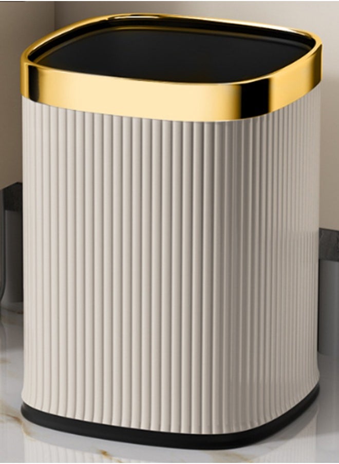 Garbage Bin, Bathroom Wastebasket, Plastic Large capacity Trash Can, Living Room Kitchen Bathroom Round Waste Bin 12L