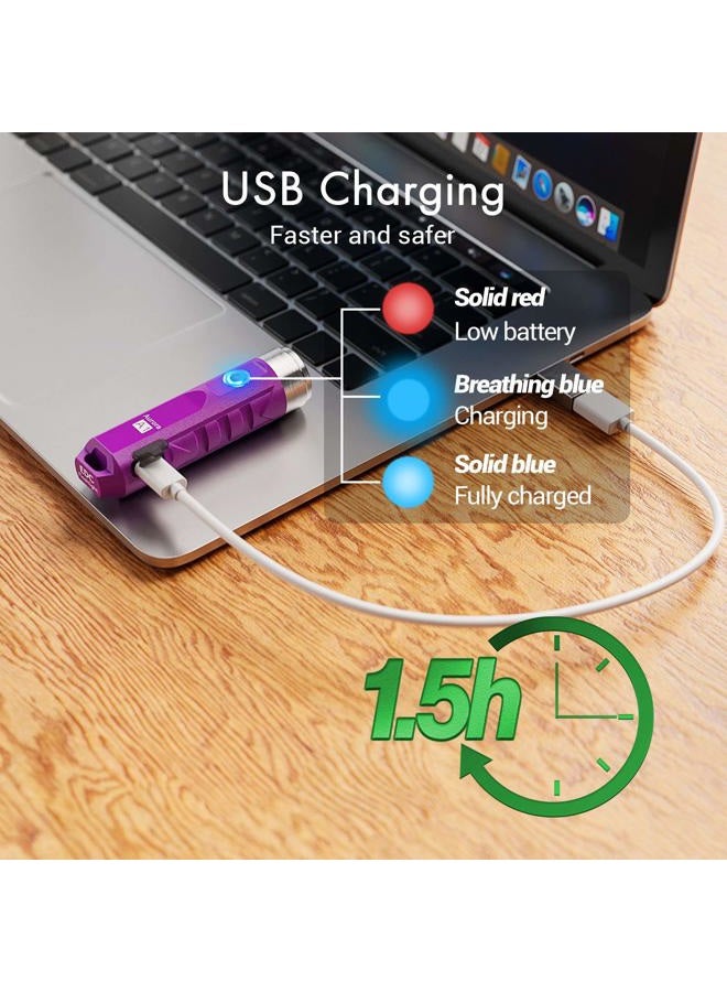 RovyVon فلاشلايت مفاتيح قابل لإعادة الشحن Aurora A1 G4 USB C، 650 لومن، فلاشلايت ميني EDC، IPx6، متعدد الوظائف، فلاشلايت جيب صغير، أساسيات التخييم في الهواء الطلق، معدات EDC للرجال والنساء - Image 5