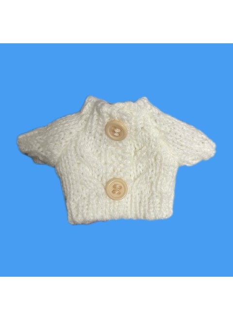 17cm Labubu Doll Knitted Sweater Pendant White buttons