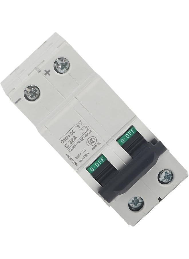 PROMASS 2-Pole Circuit Breaker, Miniature Circuit Breaker, 10Ka Convenient Short Circuit for Dc Systems Wind And Solar System (32A)  - Image 1