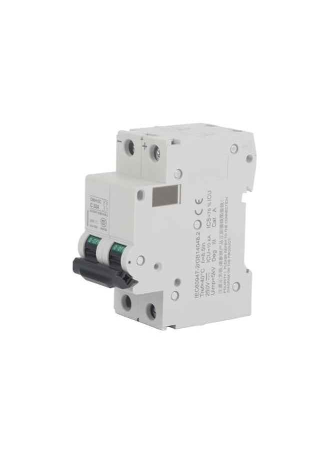 PROMASS 2-Pole Circuit Breaker, Miniature Circuit Breaker, 10Ka Convenient Short Circuit for Dc Systems Wind And Solar System (32A)  - Image 2