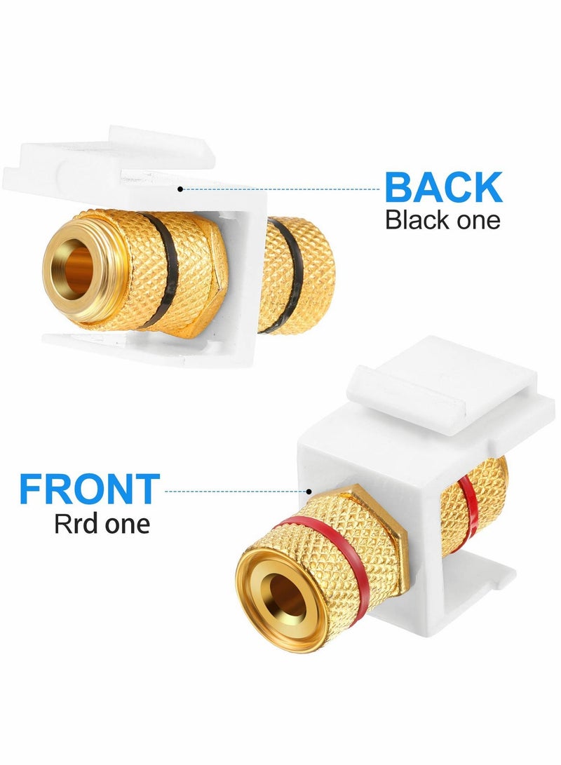 Banana jack binding post keystone insert, Black and Red Rings Audio Speaker Keystone Connector Screw Type Inline Coupler for Wall Plate Outlet Panel,12 pcs  - Image 3