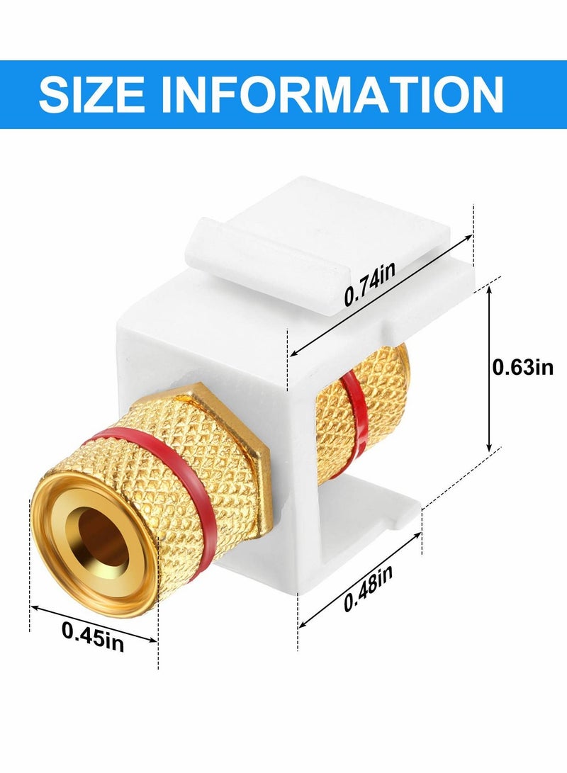 Banana jack binding post keystone insert, Black and Red Rings Audio Speaker Keystone Connector Screw Type Inline Coupler for Wall Plate Outlet Panel,12 pcs  - Image 4