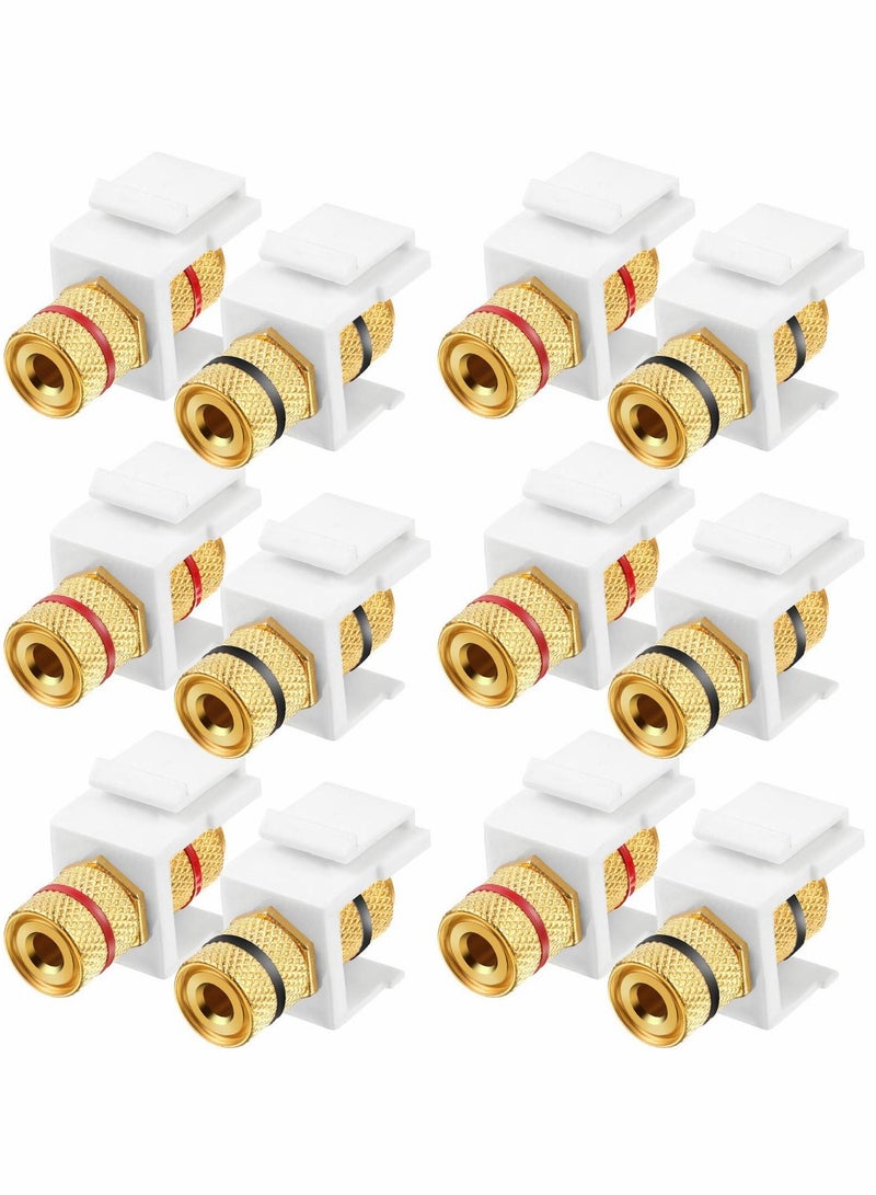 Banana jack binding post keystone insert, Black and Red Rings Audio Speaker Keystone Connector Screw Type Inline Coupler for Wall Plate Outlet Panel,12 pcs  - Image 1