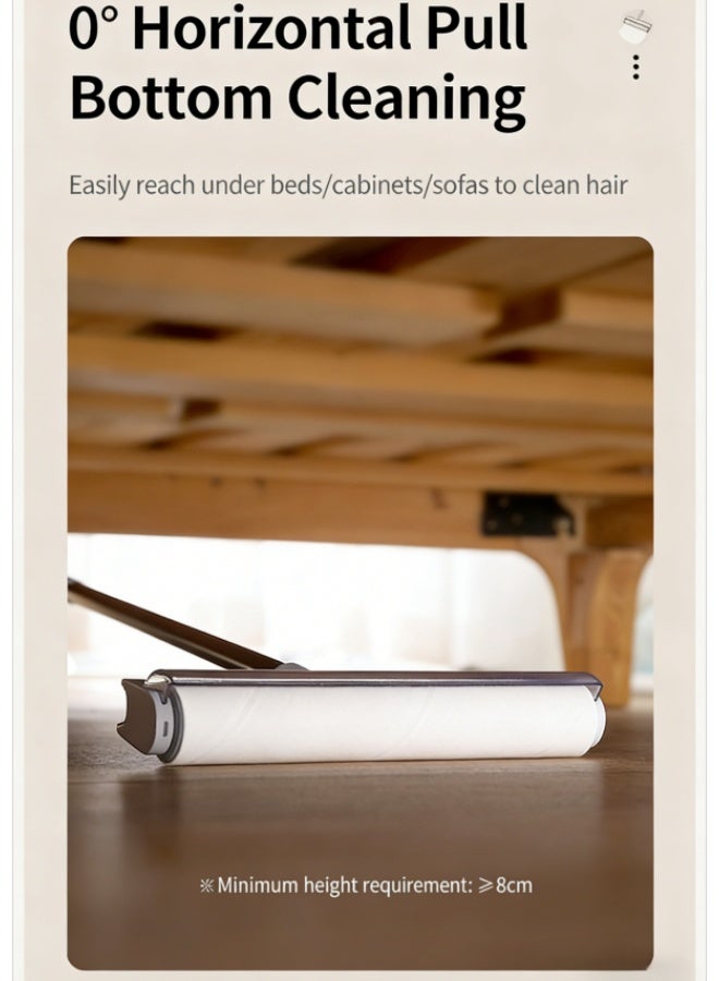 بكرة إزالة الوبر قابلة للتمديد مع بكرة لاصقة بعرض 24 سم، ومقبض بطول 102 سم لإزالة شعر الحيوانات الأليفة للأثاث والسجاد والملابس، قابلة للطي وسهلة الاستبدال، أداة تنظيف متعددة الأسطح (YF-396) - Image 5