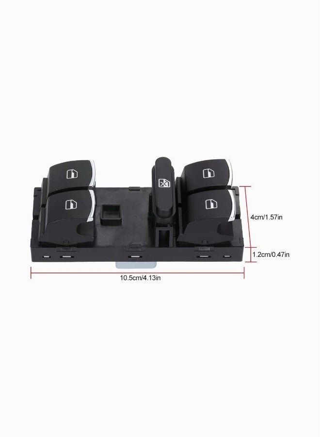 Generic Car Master Power Window Switch 5ND 959 857 for VW, for CC for Tiguan Passat B6, for Golf Jetta MK5 MK6, Driver Left Side Console Control Window Lifter (Black) - Image 4