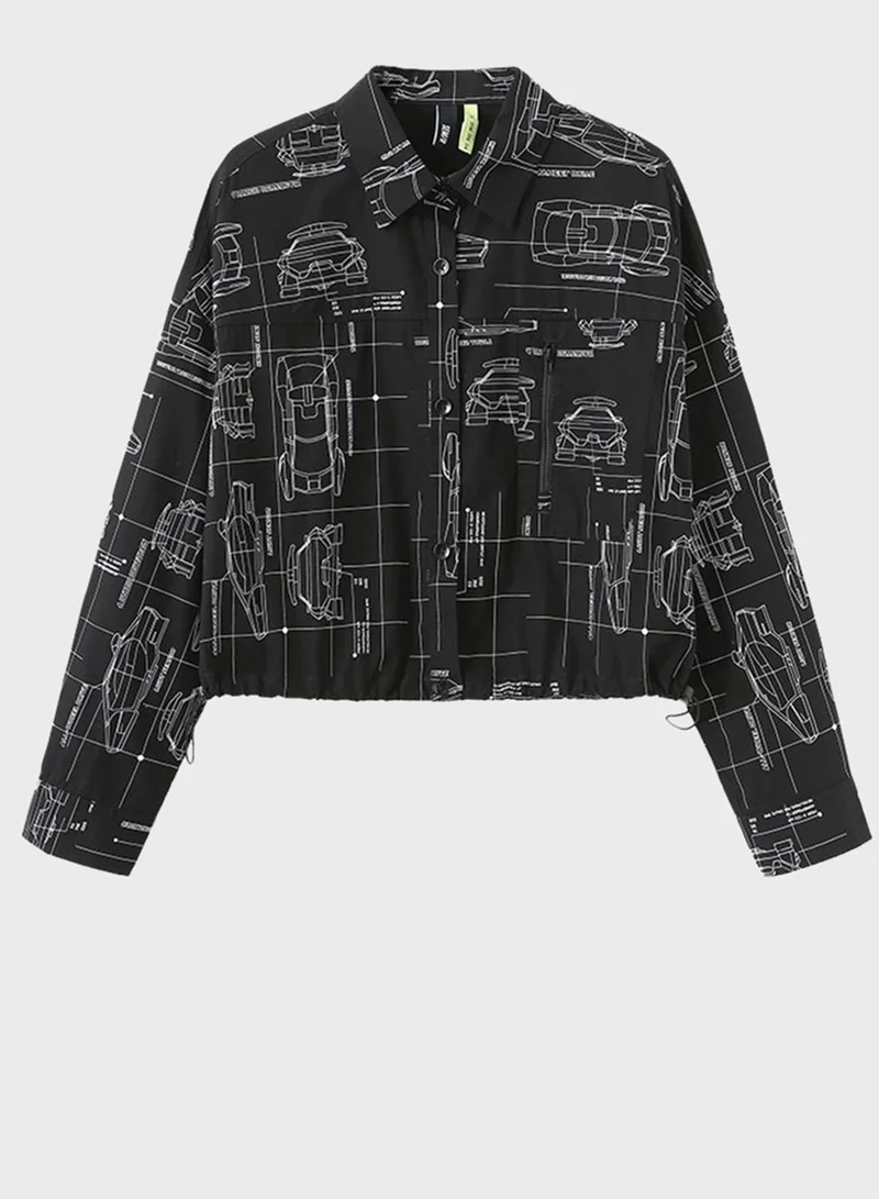 SEMIR Printed Crop Shirt