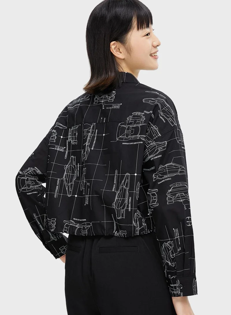 SEMIR Printed Crop Shirt