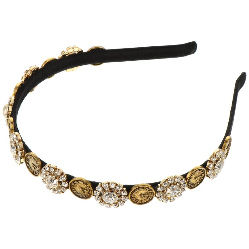 Baroque Style Rhinestone Pearl Headband Women Wedding Party Vintage Hair Accessory White - Image 2