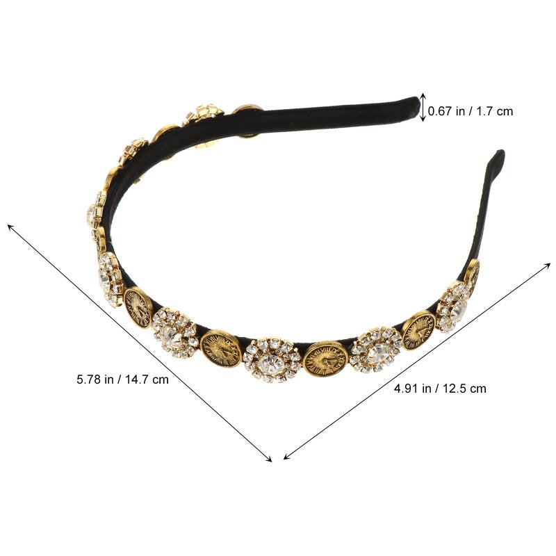Baroque Style Rhinestone Pearl Headband Women Wedding Party Vintage Hair Accessory White - Image 3