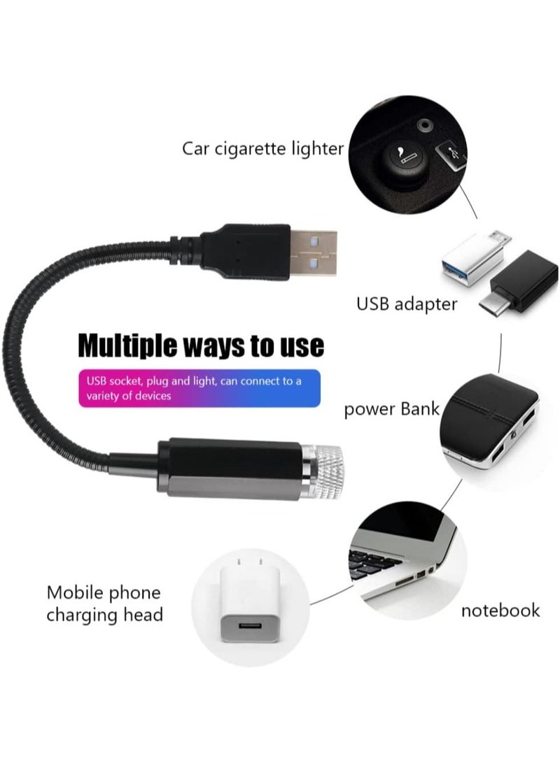 مخطوطات ضوء ليلي لجهاز عرض USB على شكل نجمة، ضوء سيارة بروجكتور رومانسي مرصع بالنجوم قابل للتعديل، ضوء سقف تلقائي مزخرف للجو المحمول للسيارة وغرفة النوم والحفلات والجدار والسقف وما إلى ذلك. (أحمر) - Image 5