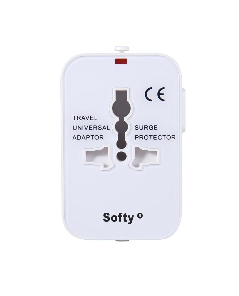 Softy Type C USB C 25W Universal Travel Adapter with Type C3in1 Universal Adapter Plug Travel Essentials Accessories with 1 USB 1 USBCAdapter for Phone Laptop MobileTablet SC10 White - Image 1