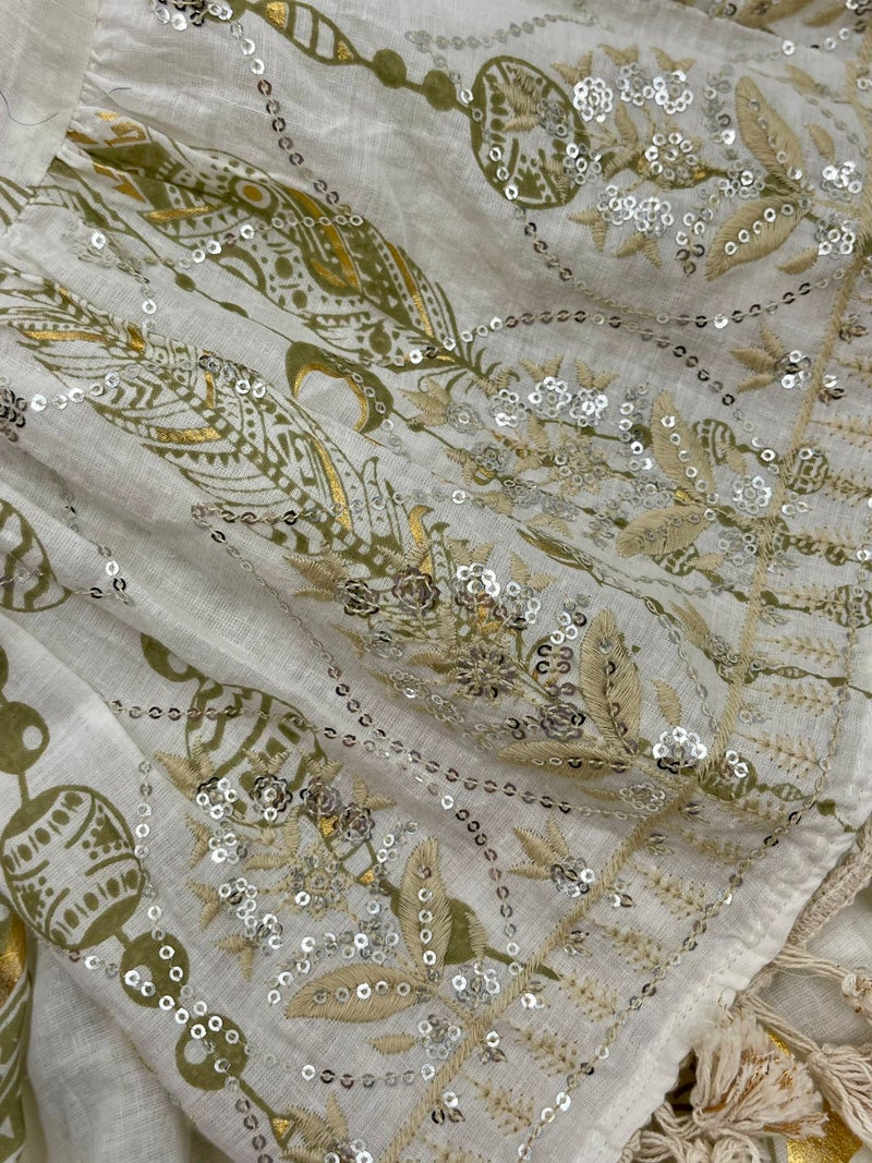 Antica Sartoria White & Gold Boho Dress - Image 2