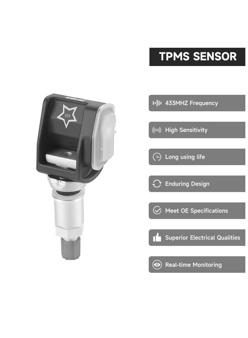 Starwell 433MHz TPMS Sensor, Tire Pressure Monitoring System Sensor - Compatible for Mercedes-Benz E300 E350 E400 E450, for Mercedes-Benz AMG GT 53/63/63S 2019-2021 - A0009052102 Set of 4  - Image 3