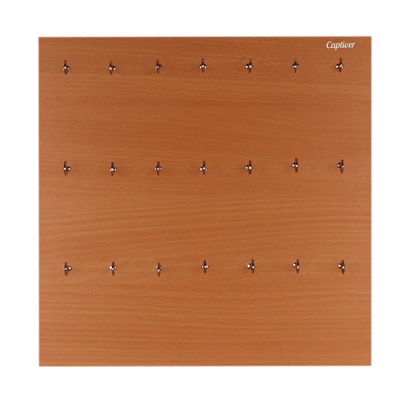 Captiver Engineered Wood Wall Mounted Key Holder Box Rack Stand (21 Hooks, Beech) Chain knobs Kitchen Large Magnetic Organiser Plastic Unique - Image 5