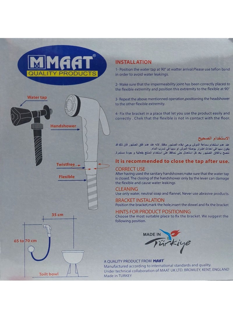 MAAT Shattaf with Flexible Hose and Bracket White-Grey MAAT - Image 3