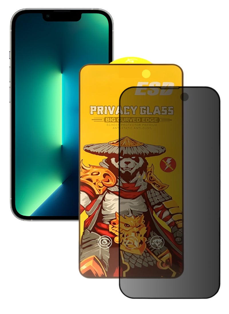 ESD Tempered Dustproof Privacy Glass Screen Protector Compatible For iPhone 13 Pro Max - Image 1