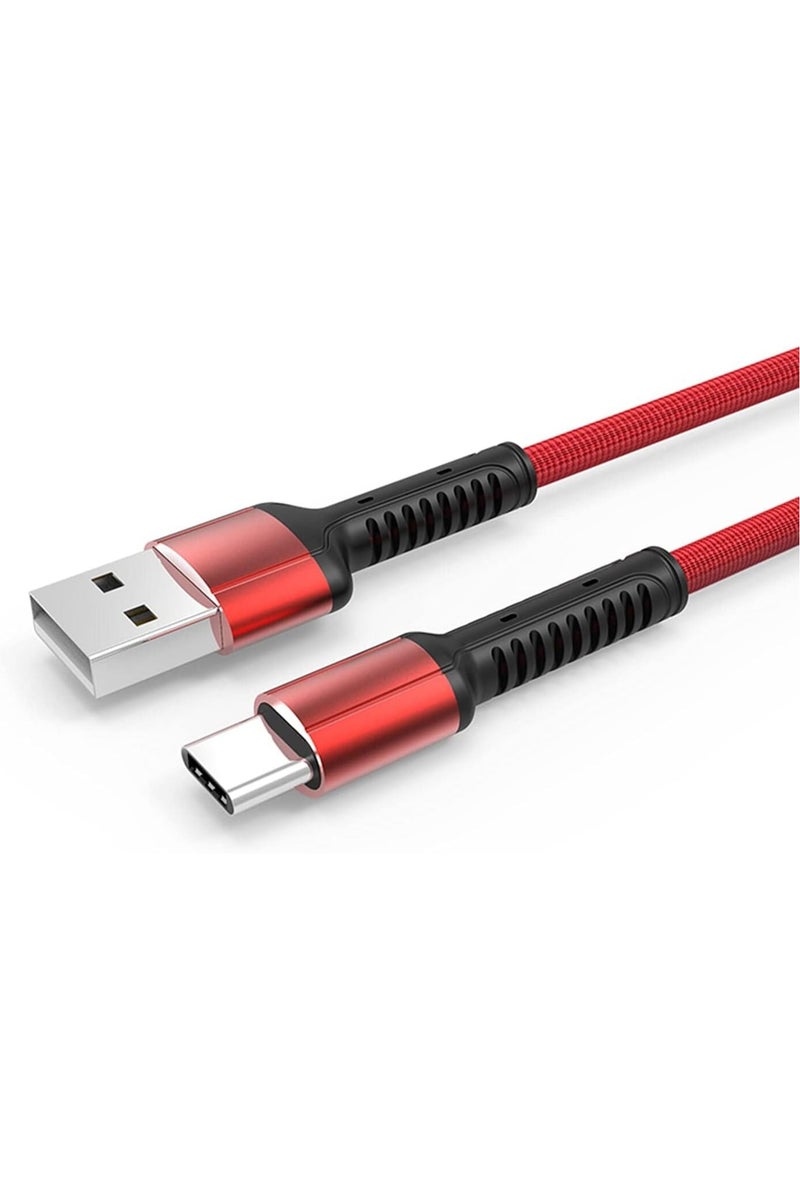 REBENUO USB To Type-C Data Sync And Charging Cable For Apple iPhone Black/Red - Image 1