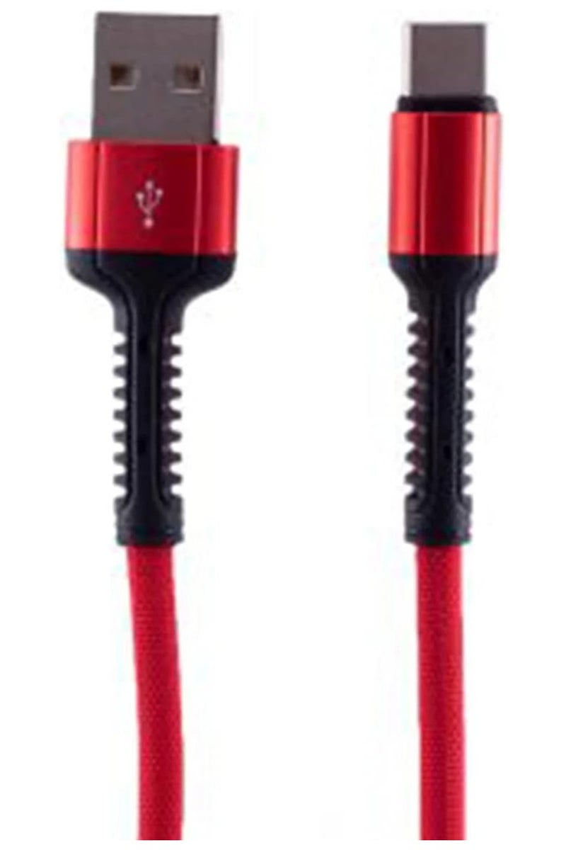 REBENUO USB To Type-C Data Sync And Charging Cable For Apple iPhone Black/Red - Image 2