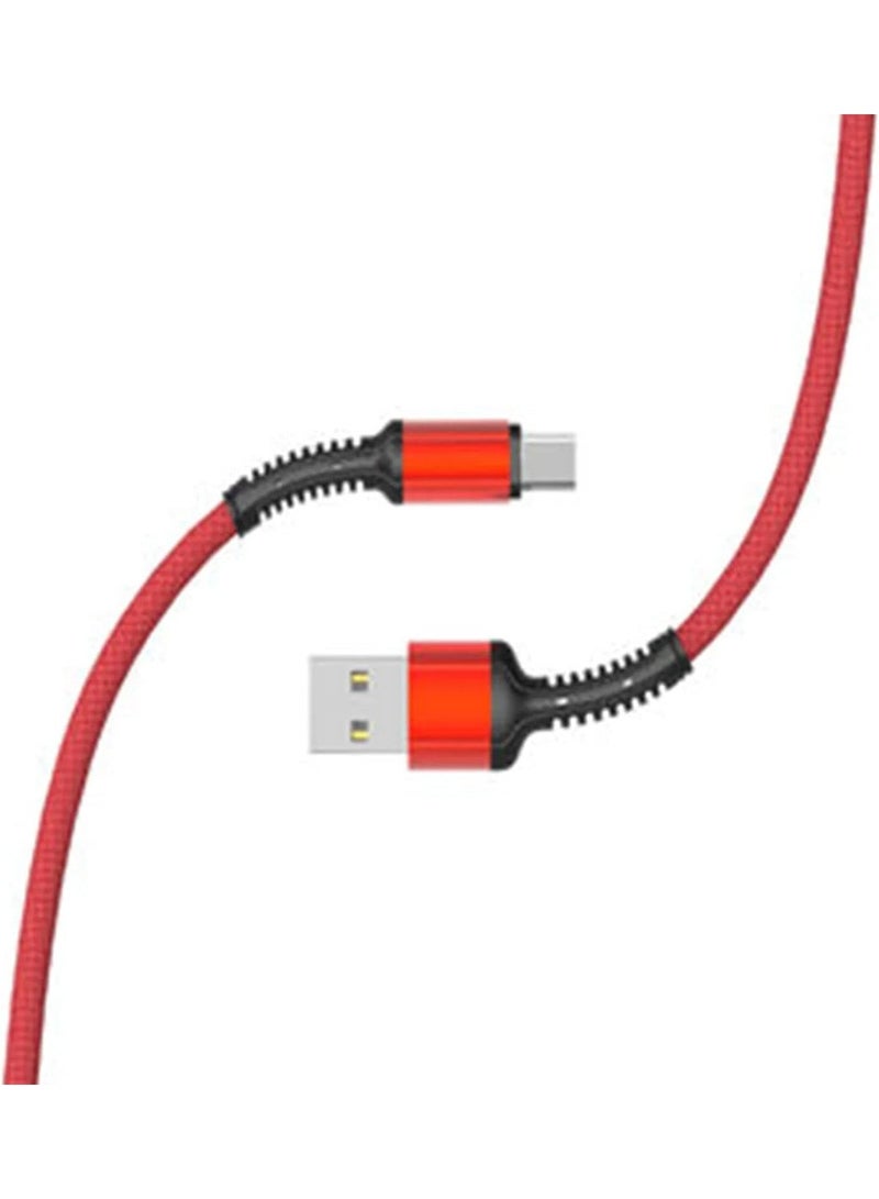 REBENUO USB To Type-C Data Sync And Charging Cable For Apple iPhone Black/Red - Image 3