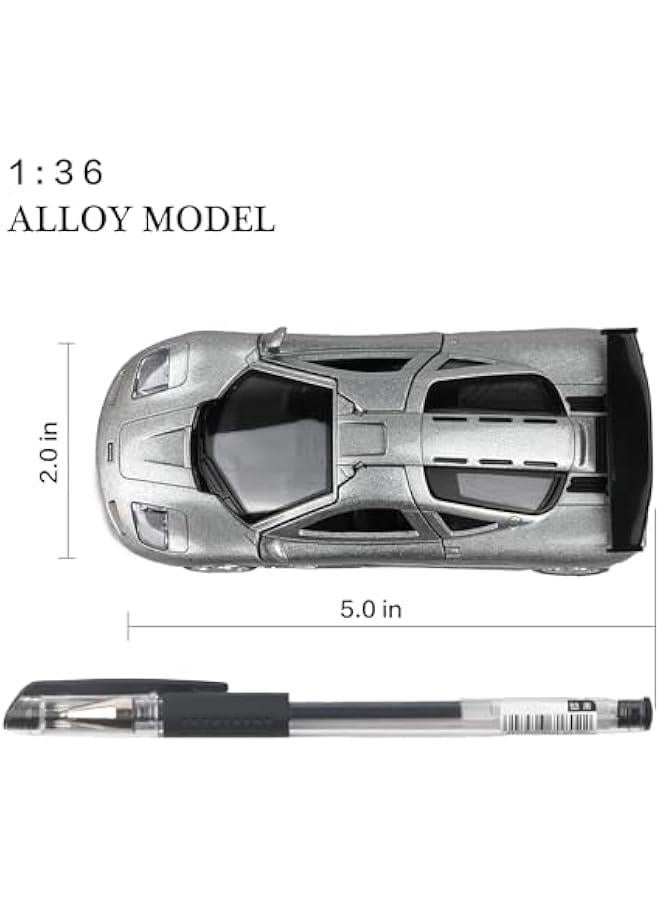 1/36 Scale Mclaren F1 1994 Diecast Cars Models,Pull Back Vehicles Mclaren Toy Cars,Cars Gifts for Boys Girls Silver - Image 5