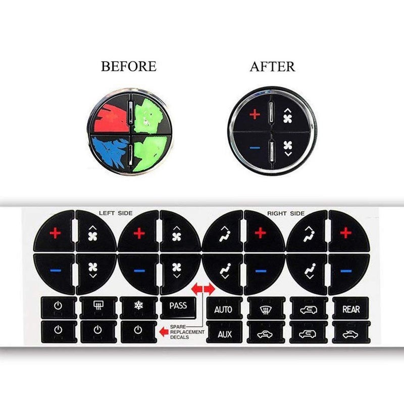 TraderPlus 3 Pack Replacement AC Dash Button Sticker Repair Kit Fit - Image 2