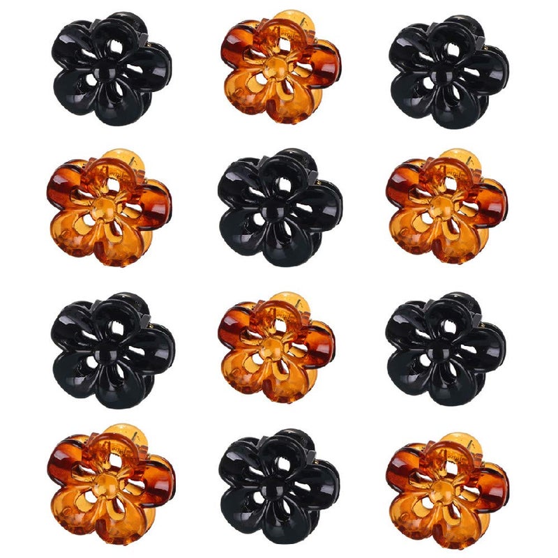 12PCS Flower Shaped Small Hair Clips Claw Jaw Hair Clips Clamps NonSlip Hair for Women Girls Hair Accessories