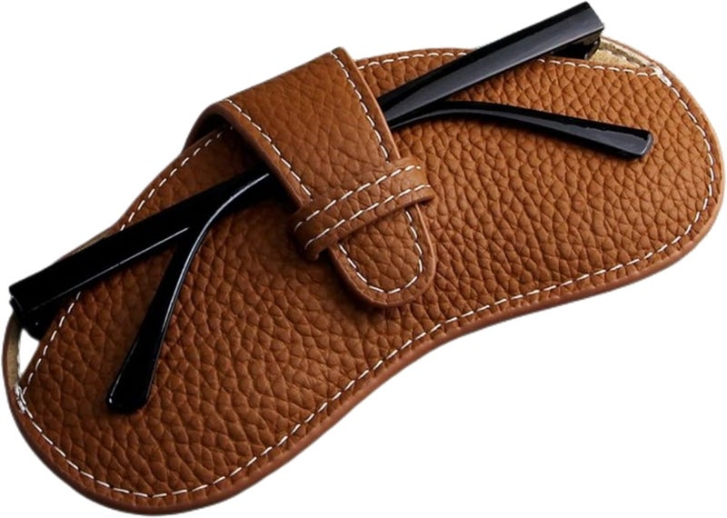 POSICHE Portable Eyeglass Case - Ultra-Fine Leather Soft & Protective Glasses Storage Bag - Image 1